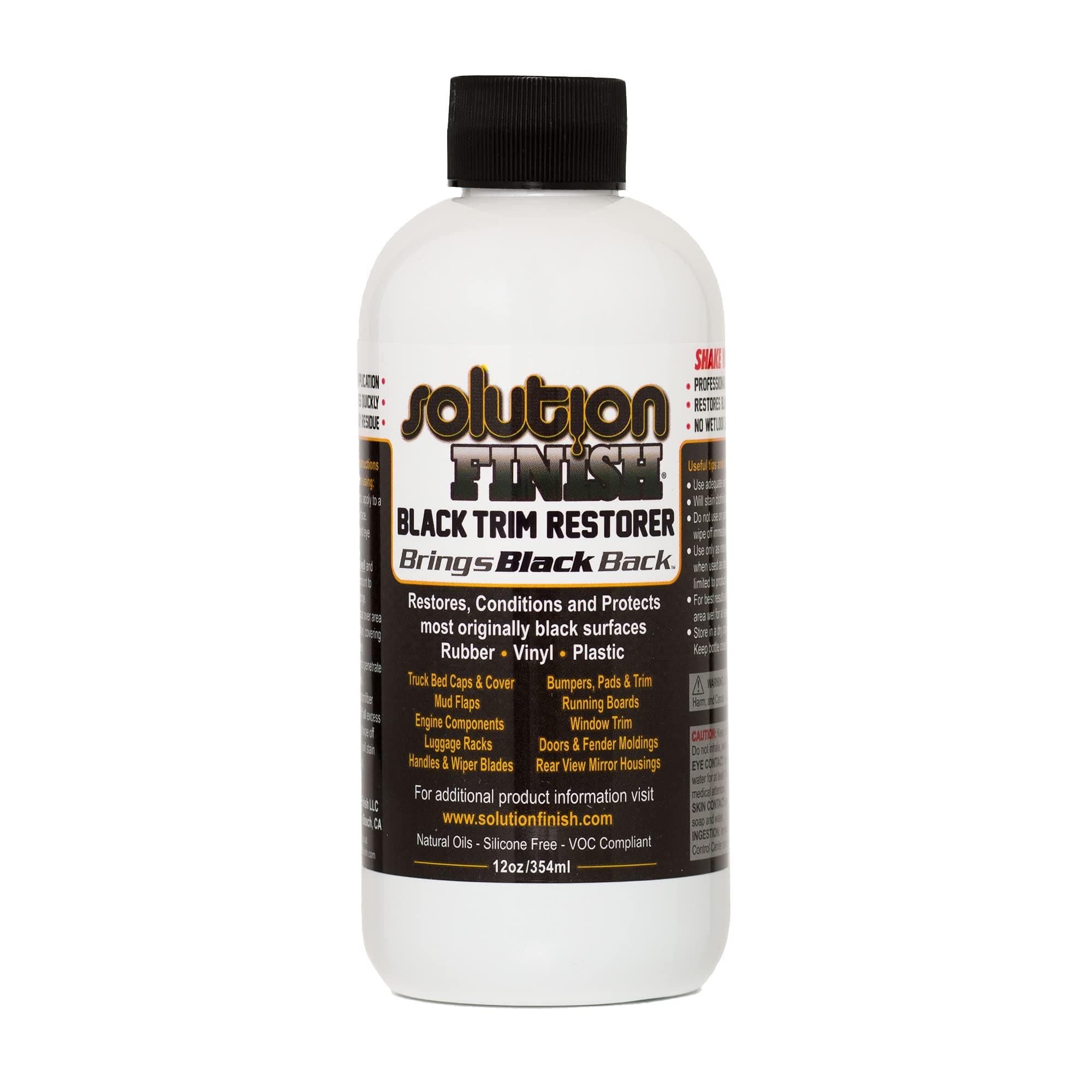 Solution Finish Black Plastic & Vinyl Trim Restorer, 12 oz
